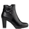Miss NV synthetic leather boots with thick heel