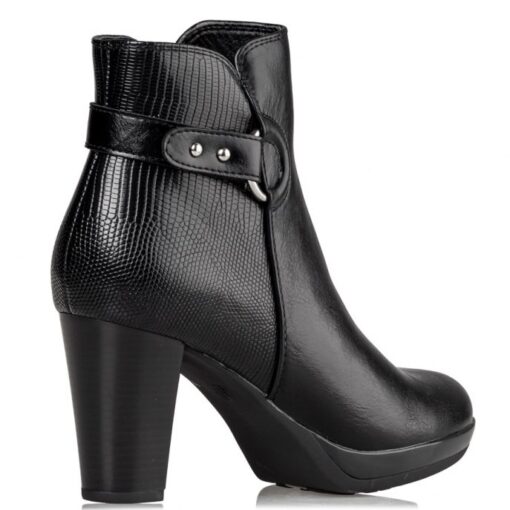 Miss NV synthetic leather boots with thick heel