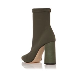 Sante lycra booties Heel 9cm,eco leather Color chaki
