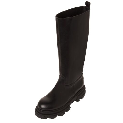 Sante Day2Day leather boots,zipper on the side Extra light sole 4cm High boots:29cm Color black
