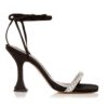 S SKU-21-553-01 Sante satin sandals with strass High heels 10cm leather Color black