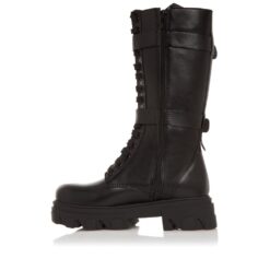 SKU-21-422-01 Sante Day2Day leather boots,laces and zipper on the side Extra light sole 4cm High boots:29cm Color black