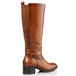 Flat camel boots with zipper