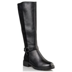 Black flat boots with zipper