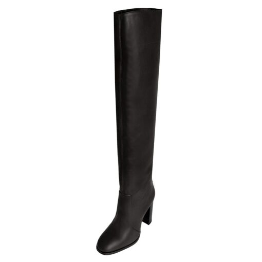 Black boots over the knee with zipper