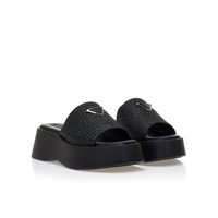 Flatform Black Sandals