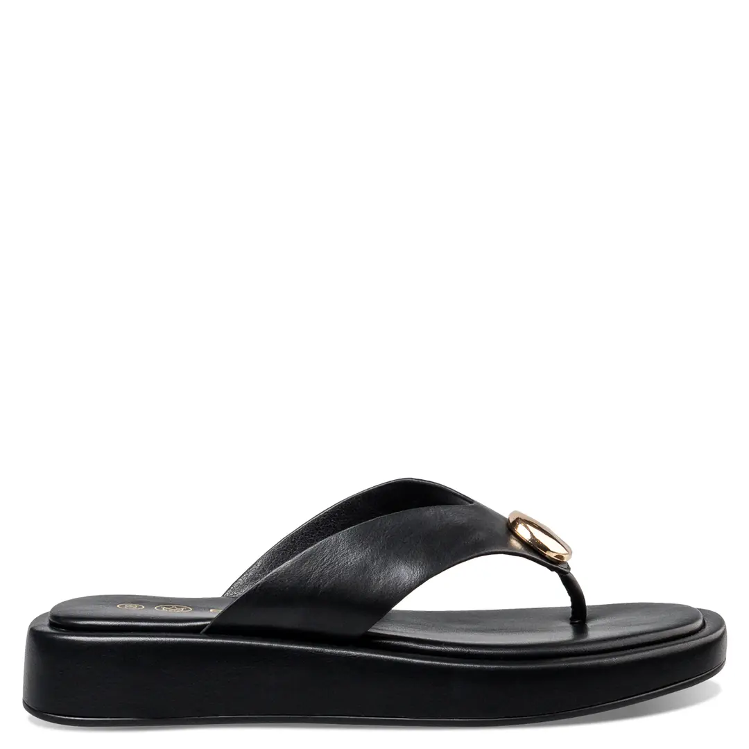 FLATFORM BLACK THONG SANDALS - Image 3