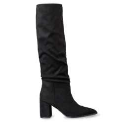 Slouchy Black Suede Boots